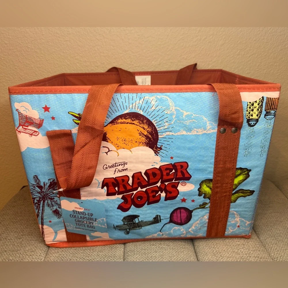 Trader Joe's Stand-Up Collapsible Grocery Tote Bag - Picture 4 of 15
